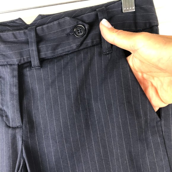 United Colors of Benetton Navy Pin Striped Flared Pants Quiet Luxury Old Money - Picture 6 of 13